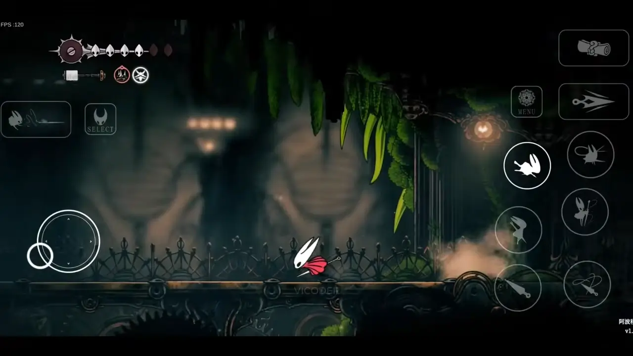 Silksong APK 1.1.5 dernière version - Chemin de forêt nocturne atmosphérique avec graphismes améliorés
